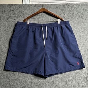 Polo Ralph Lauren Swim Trunks Shorts 4XB Big Pockets Navy Blue Red Pony Lined